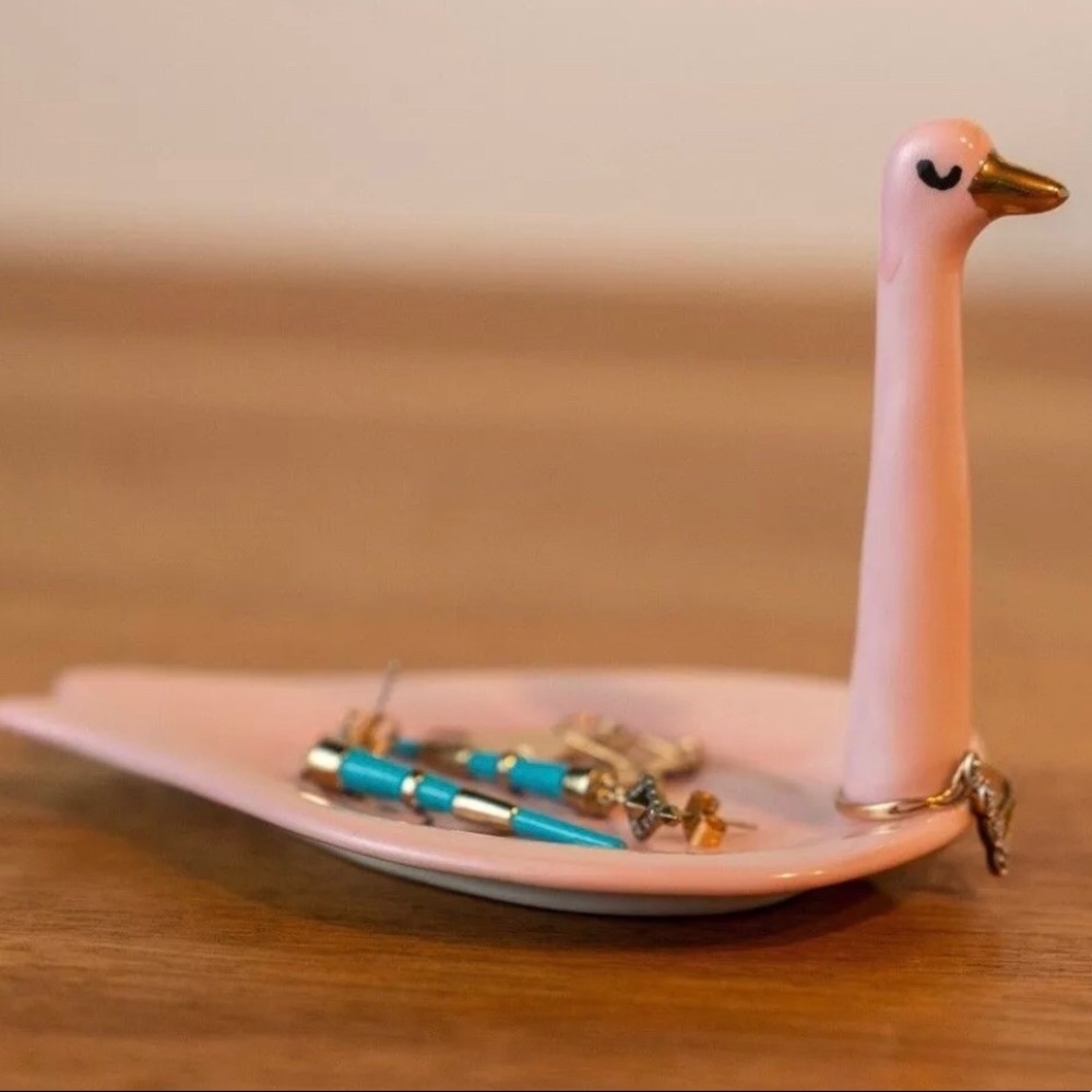 NEW!! Anthropologie Pink Flamingo Jewelry Dish.